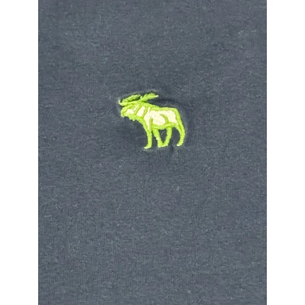 Abercrombie Long Sleeve Crewneck Tee, Navy, Green, Boys Youth Large